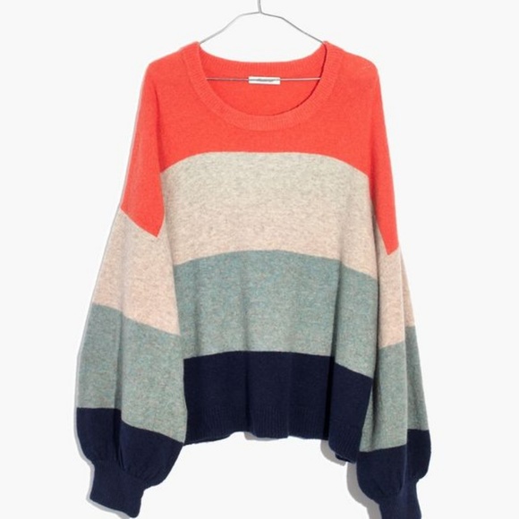 Madewell Striped Gladwell Balloon-Sleeve Pullover - Picture 4 of 4